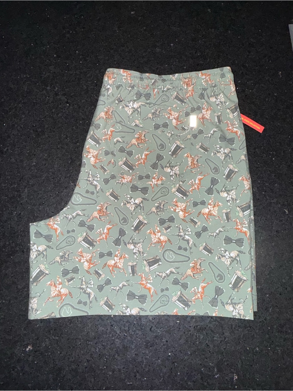 NEW Magellan Outdoors Sage Green KENTUCKY DERBY Print Swim Board Shorts SZ 3XL